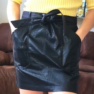 Stella Luce Faux Leather Medium Length Skirt